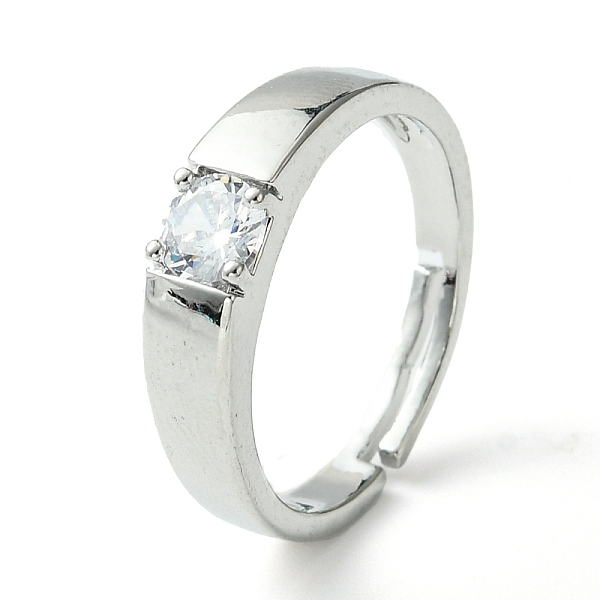 

PandaHall Bass Micro Pave Cubic Zirconia Ring, Long-Lasting Plated, Round, Platinum, Inner Diameter: 18mm Brass+Cubic Zirconia Round Clear