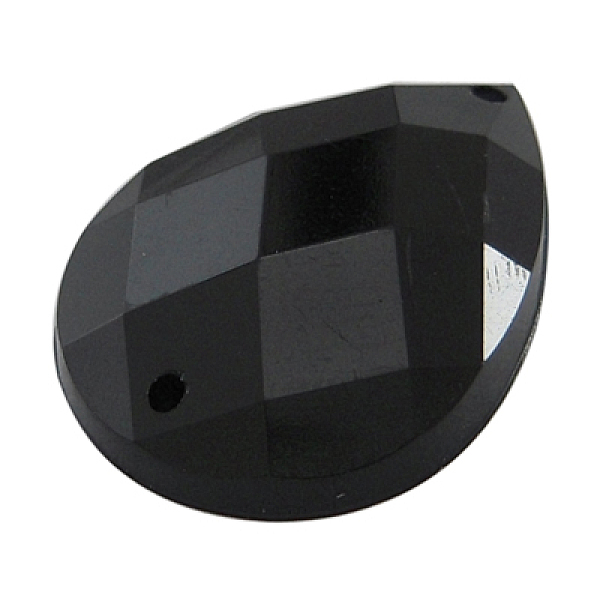 

PandaHall Sew on Rhinestone, Acrylic Rhinestone, Two Holes, Garments Accessories, Black, teardrop, about 20mm wide, 30mm long, 5.5mm thick...