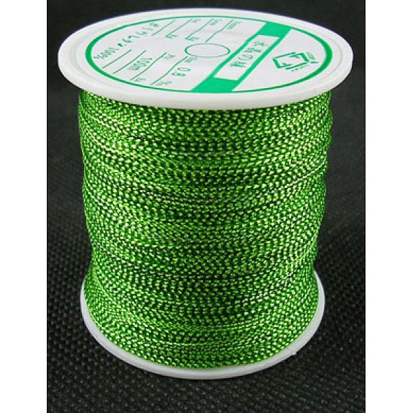 

PandaHall Metallic Thread, Embroidery Thread, Lawn Green, 0.8mm/strand, about 109.36 yards(100m)/roll Fibre Green