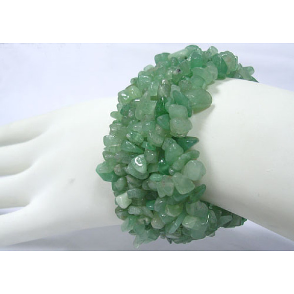 

PandaHall Elastic Bracelet, Green Aventurine, about 5.1cm in diameter Green Aventurine Green