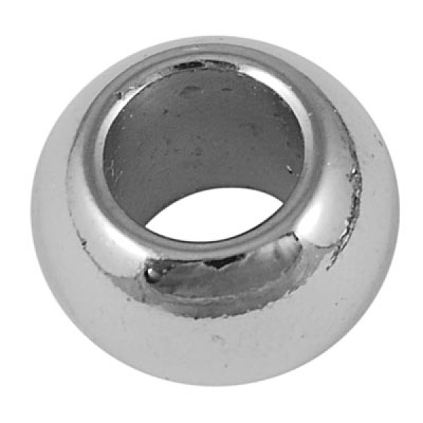 

PandaHall CCB Plastic Beads, Rondelle, Nickel Color, Size: about 13m in diameter, 8mm thick, hole: 7mm Plastic Rondelle
