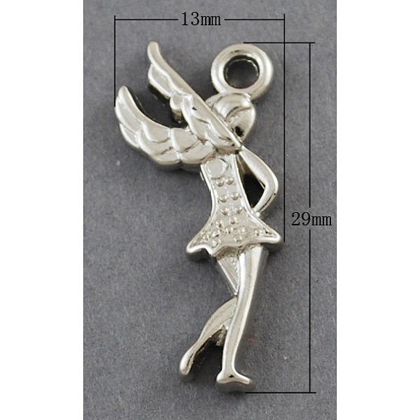 

PandaHall CCB Plastic Fairy Pendants, Halloween, Platinum, 29x13x3mm, Hole: 3mm Plastic Angel & Fairy