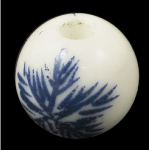 PandaHall Handmade Blue and White Porcelain Beads, Round, Blue, about 10mm in diameter, hole: 2mm Porcelain Round Blue