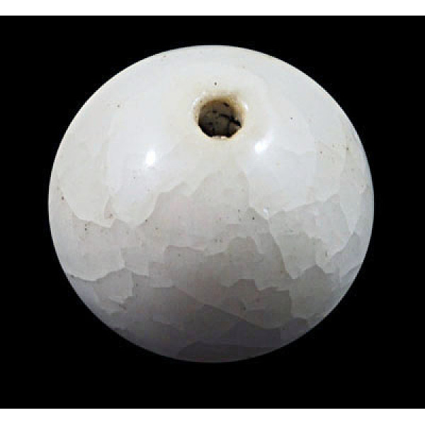 

PandaHall Handmade Porcelain Beads, Crackle Style, Round, White, about 12mm in diameter, hole: 3mm Porcelain Round White