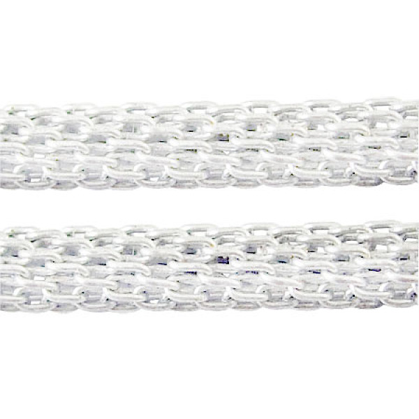 

PandaHall Silver Iron Mesh Chains Network Chains, about: 4mm thick Iron