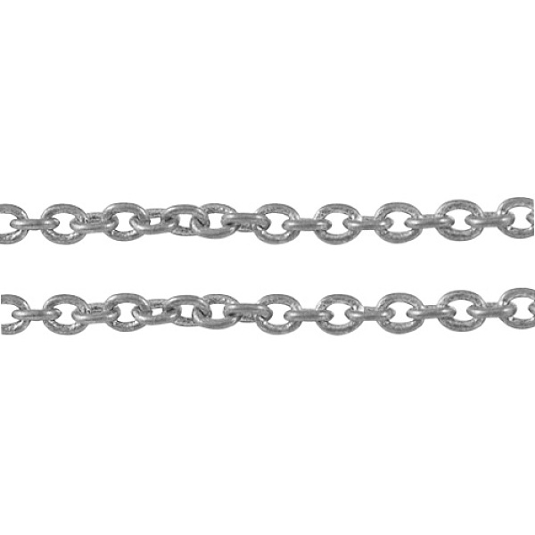 

PandaHall Iron Cable Chains, Unwelded, Oval, Platinum Color, with Spool, 2x2x0.5mm, about 328.08 Feet(100m)/roll Iron