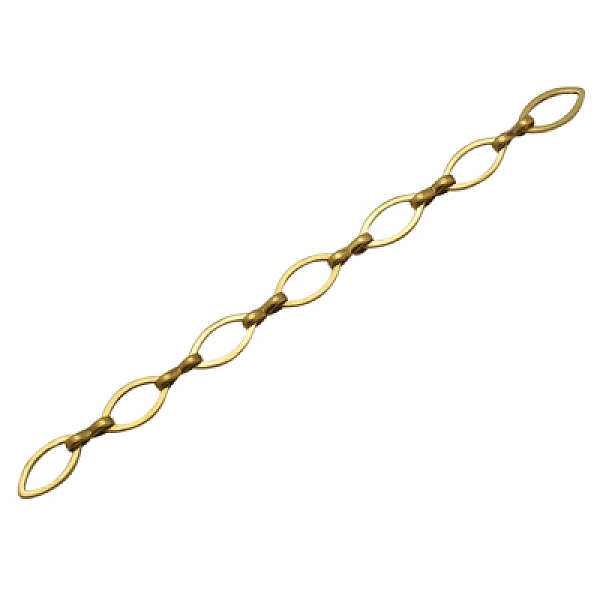 

PandaHall Brass Handmade Chains, Marquise Link Chains, Unwelded, Raw(Unplated), Horse Eye, 6x12x1mm, 1.2x7.5x3mm Brass