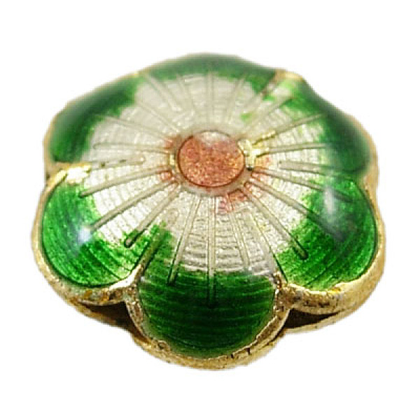 

PandaHall Handmade Cloisonne Beads, Mixed Color, Flower, 13mm in diameter, 5mm thick, hole: 3mm Brass Flower Multicolor