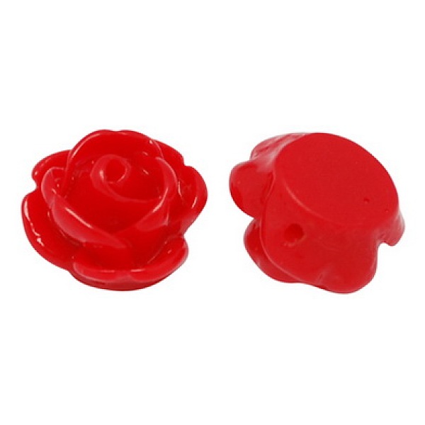 

PandaHall Opaque Resin Beads, Rose Flower, Red, 9x7mm, Hole: 1mm Resin Flower Red