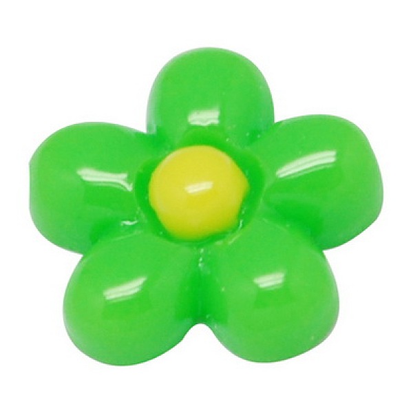 

PandaHall Opaque Resin Cabochons, Flower, Lime Green, 13mm Resin Flower Green