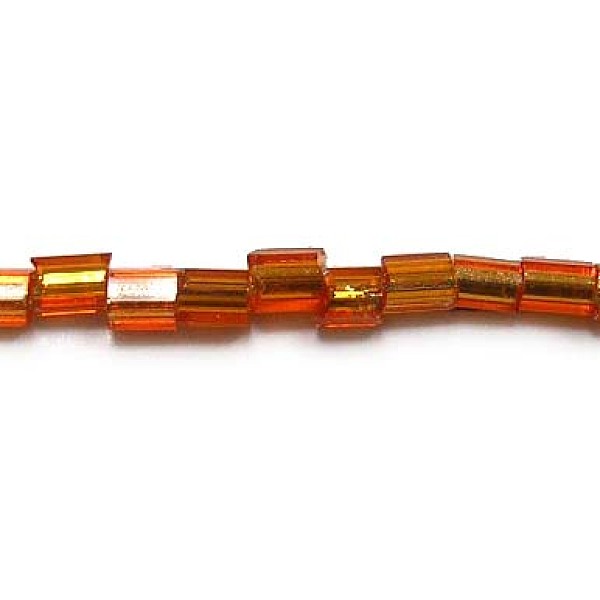 

PandaHall 11/0 Two Cut Glass Seed Beads, Hexagon, Silver Lined Round Hole, Dark Orange, Size: about 2.2mm in diameter, about 37500pcs/Pound...