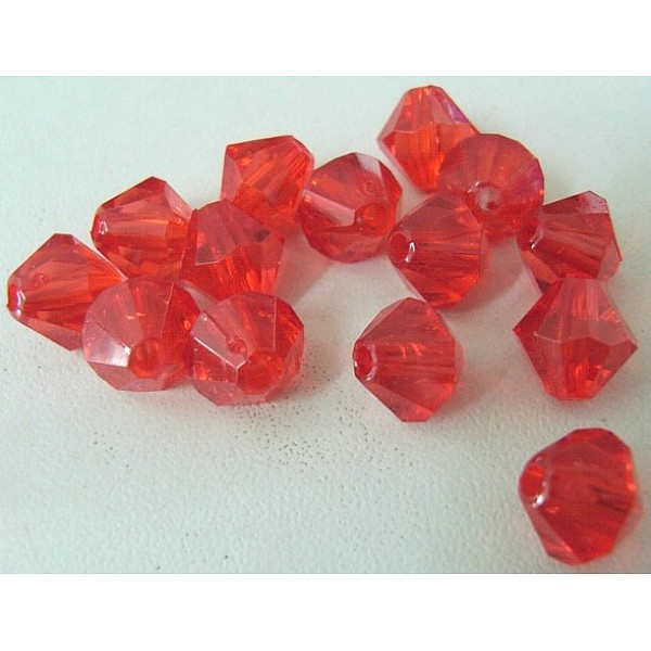 

PandaHall Faceted Bicone Transparent Acrylic Beads, Dyed, Red, 12mm, Hole: 2mm, about 550pcs/500g Acrylic Bicone Red