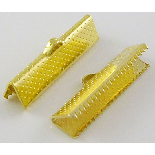 

PandaHall Iron Ribbon Crimp Ends, Golden, 8x35mm, Hole: 1mm Iron