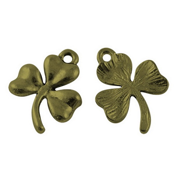

PandaHall Tibetan Style Alloy Pendants, Lead Free & Cadmium Free, Ireland Shamrock , Antique Bronze, 19x14x2mm, Hole: 2mm Alloy Clover