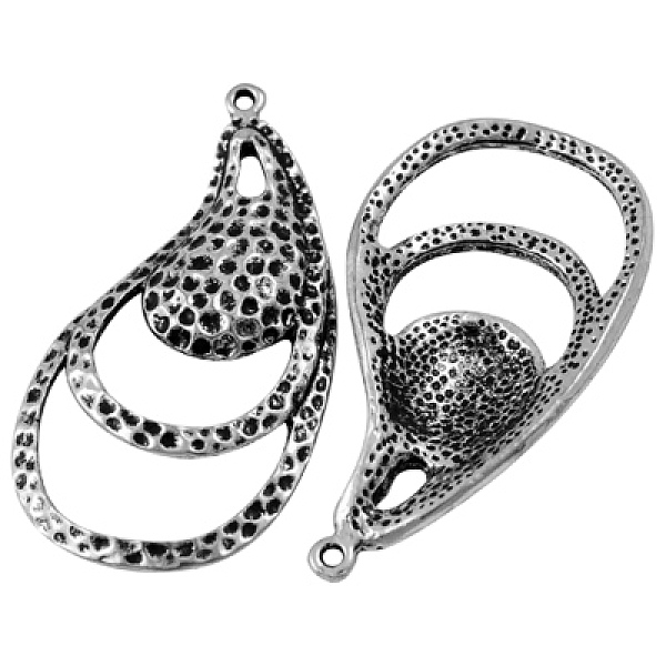 

PandaHall Alloy Pendants, Drop, Cadmium Free & Nickel Free & Lead Free, Antique Silver, 40x21.5x1.5mm, Hole: 1mm Alloy Teardrop