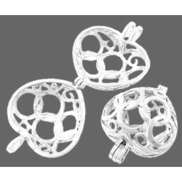 

PandaHall Brass Cage Pendant, Hollow, Heart, Silver, 21x16x11mm, Hole: 2x4mm, inner measure: 14x10.5mm Brass Heart