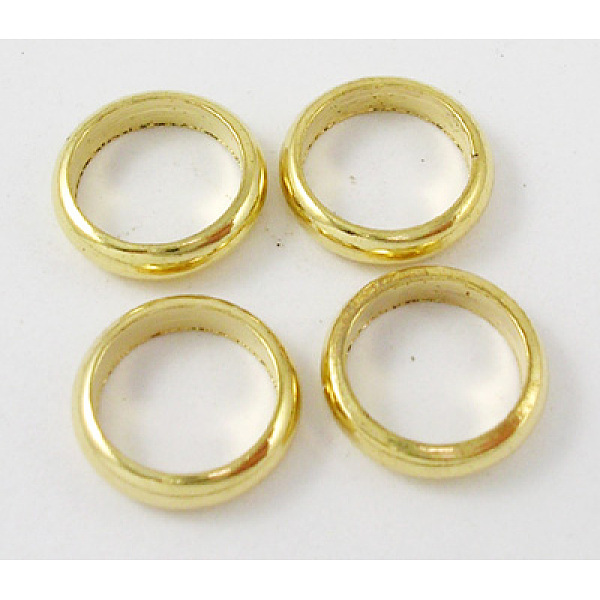 

PandaHall Brass Spacer Beads, Rondelle, Golden, 3.5x1mm Brass Rondelle