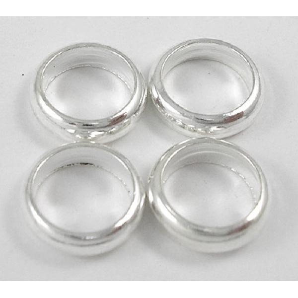 

PandaHall Brass Spacer Beads, Rondelle, Silver, 6x2mm, Hole: 4mm Brass Rondelle