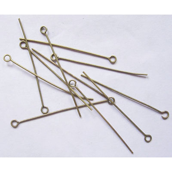 

PandaHall Iron Eye Pin, Cadmium Free & Nickel Free & Lead Free, Antique Bronze, 42x0.7mm, Hole: 2mm, about 6200pcs/1000g Iron