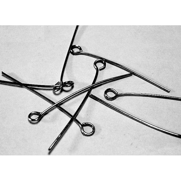 

PandaHall Brass Eye Pin, Cadmium Free & Lead Free, Gunmetal, about 3.6cm long, 0.7mm thick, hole: about 2mm, about 6800pcs/1000g Brass