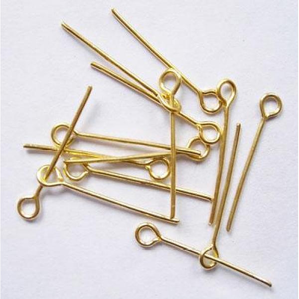 

PandaHall Brass Eye Pin, Cadmium Free & Lead Free, Golden, about 4.0cm long, 0.7mm thick, hole: about 2mm, about 6400pcs/1000g Brass
