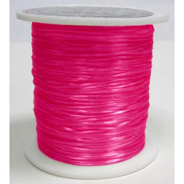 PandaHall Flat Elastic Crystal String, Elastic Beading Thread, for Stretch Bracelet Making, Dyed, Deep Pink, 0.8mm, about 65.61 yards...