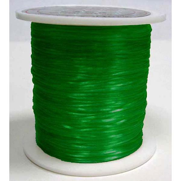 PandaHall Flat Elastic Crystal String, Elastic Beading Thread, for Stretch Bracelet Making, Dyed, Green, 0.8mm, about 65.61 yards(60m)/roll...