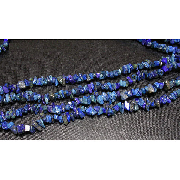 

PandaHall Precious Chip Lapis Lazuli Beads Strands. 3~5mm, about 32~32.5 inch Long, hole: about 0.3mm Lapis Lazuli Chip Blue