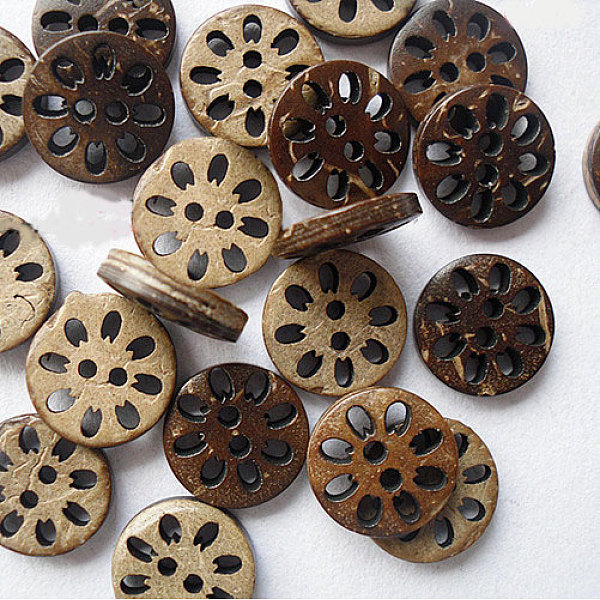 Round Carved 2-hole Basic Sewing Button