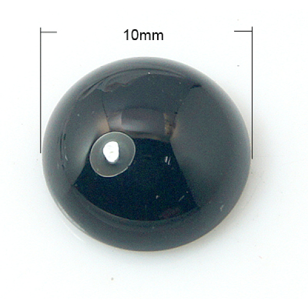 

PandaHall Natural Black Agate Cabochons, Half Round/Dome, Black, 10x5mm Black Agate Half Round Black