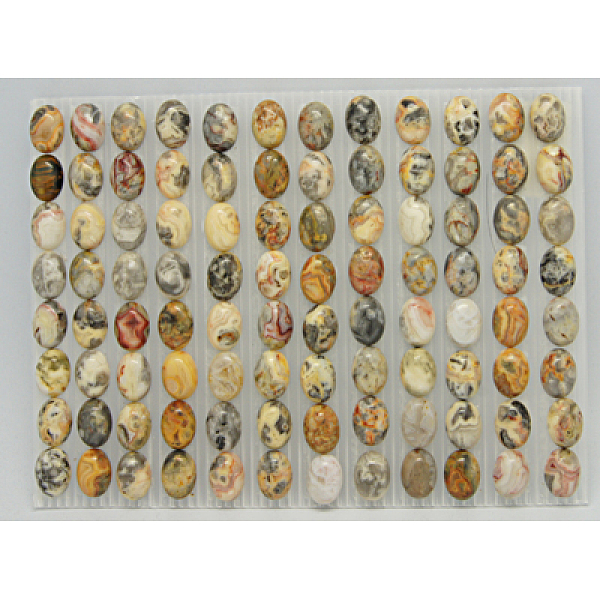 

PandaHall Crazy Agate Cabochons, Oval, Colorful, 10x8x4mm Natural Agate Oval