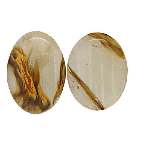 

PandaHall Watermelon Cabochons, Oval, Peru, 18x13x6mm Watermelon Stone Oval Brown