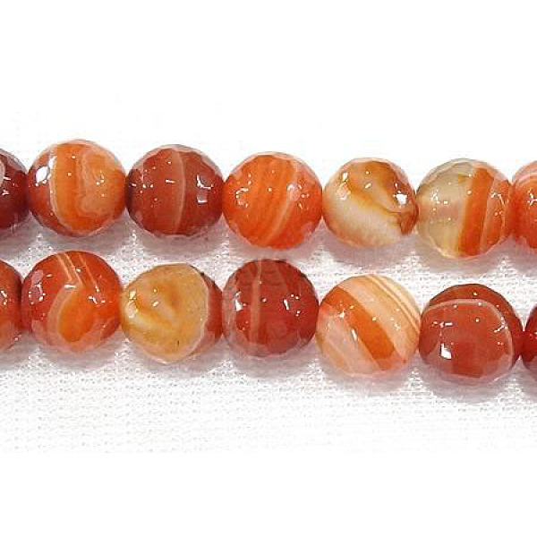 

PandaHall Natural Manchurian Red Agate Beads Strands, Faceted, Round, Dyed & Heated, Colorful, 10mm, Hole: 1mm Red Agate Round
