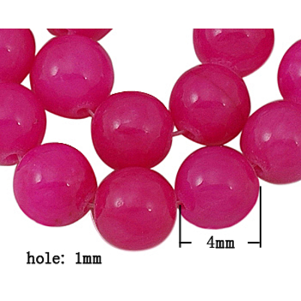 

PandaHall Natural Yellow Jade Beads, Dyed, Round, Magenta, 4mm, Hole: 1mm Yellow Jade Round Pink