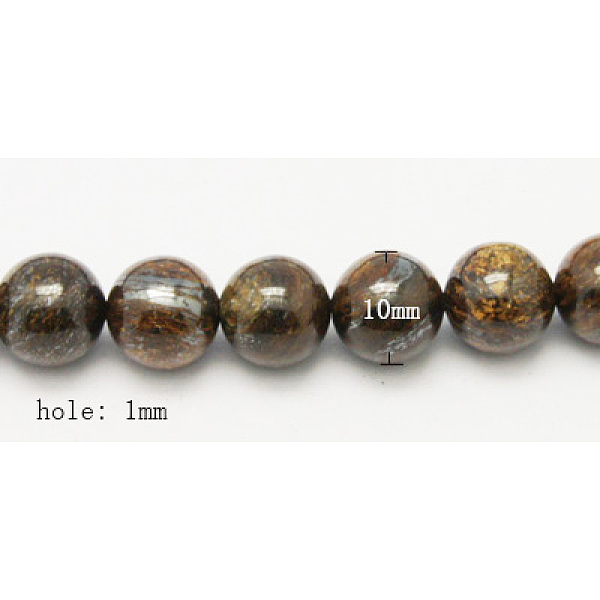 

PandaHall Natural Bronzite Beads Strands, Round, Coconut Brown, Size: about 10mm in diameter, hole: 1mm, about 39pcs/strand, 15.7 inch...