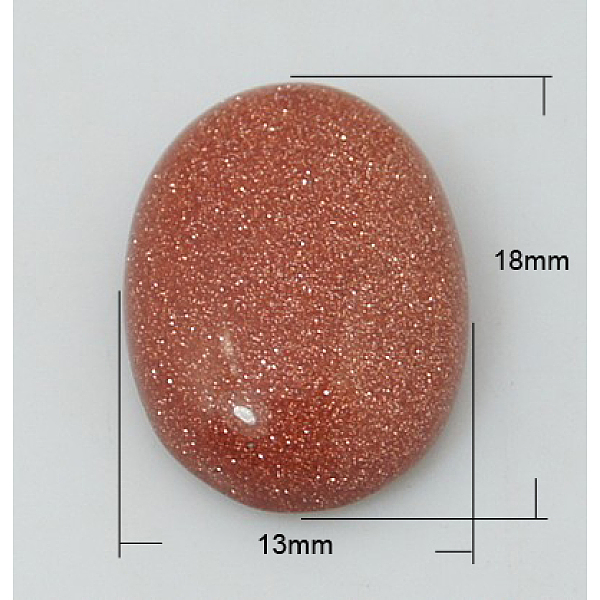 

PandaHall Synthetic Goldstone Cabochons, Oval, Red, 18x13x5mm Goldstone Oval Red