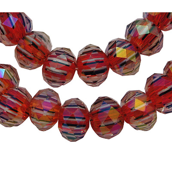 

PandaHall Electroplate Glass Bead Strands, Rondelle, Faceted, Mixed Color, Size: about 12mm in diameter, 9mm thick, Hole: 2mm, 40pcs/strand..., Multicolor