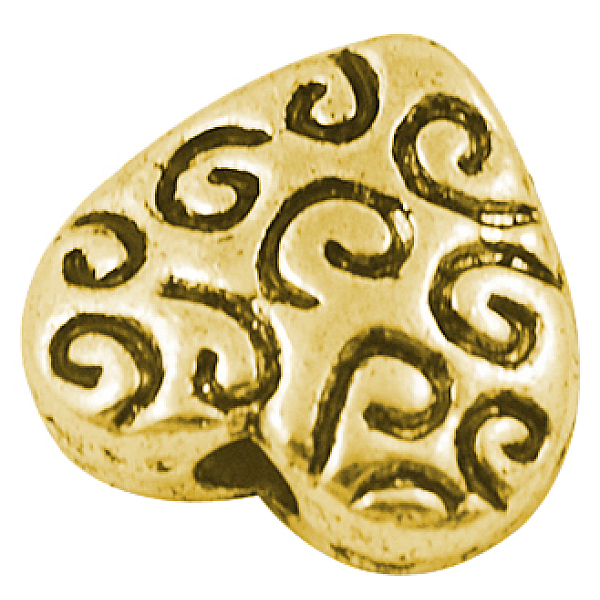 

PandaHall Tibetan Style Alloy Beads, Heart, Cadmium Free & Nickel Free & Lead Free, Antique Golden, 9x9x4mm, Hole: 1mm Alloy Heart