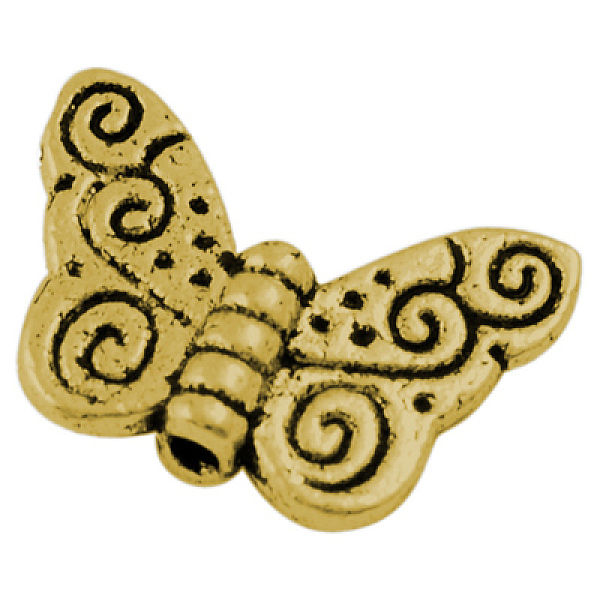 

PandaHall Tibetan Style Alloy Beads, Butterfly, Antique Golden Color, Lead Free & Cadmium Free, 11x15x1.5mm, Hole: 1.5mm Alloy Butterfly