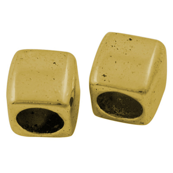 

PandaHall Tibetan Style Alloy European Beads, Large Hole Beads, Cube, Cadmium Free & Lead Free, Antique Golden, 6x6x6mm, Hole: 4mm Alloy...