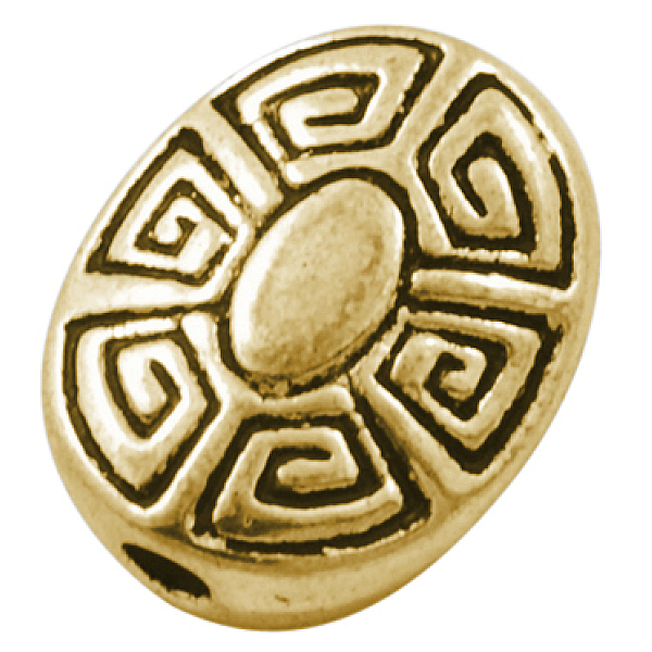 

PandaHall Tibetan Style Alloy Beads, Oval, Lead Free & Cadmium Free, Antique Golden, 11x9x4mm, Hole: 2mm Alloy Oval