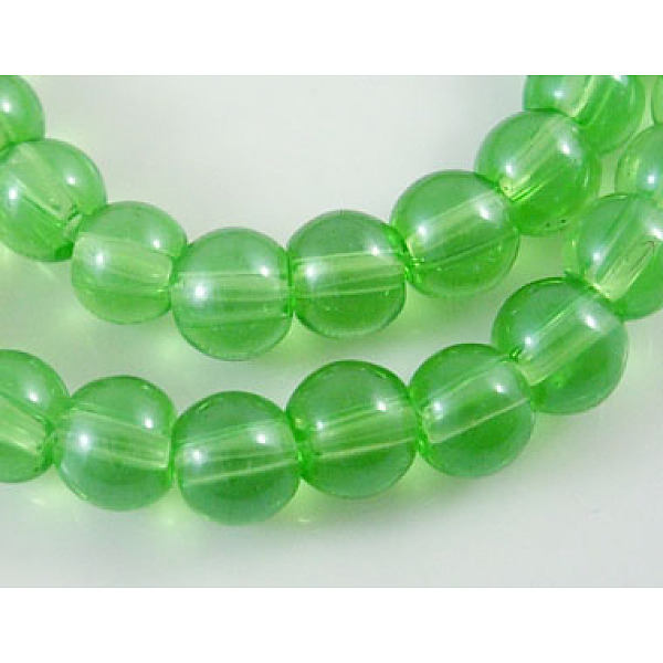 

PandaHall Glass Beads Strands, Round, MiediumGreen, about 4mm in diameter, hole: 1mm, about 80pcs/strand, 13 inch Glass Round Green