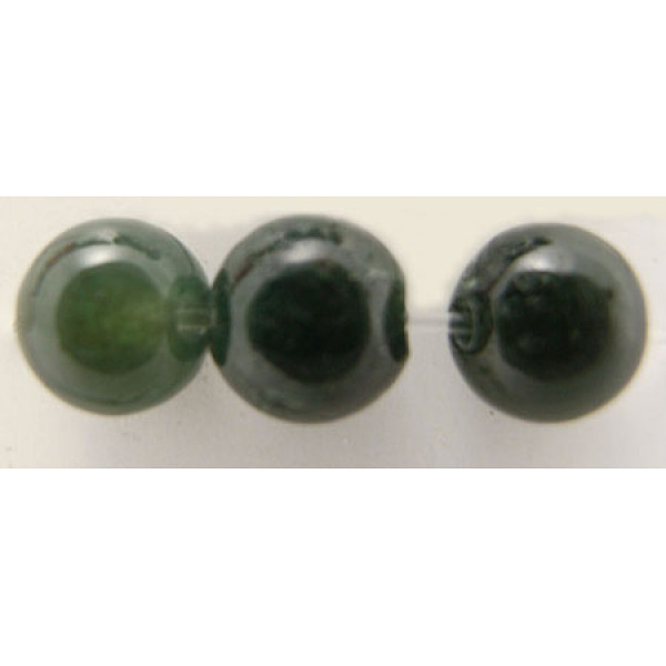 

PandaHall Natural Moss Agate Beads Strands, Round, about 10mm in diameter, hole: 1mm, about 40pcs/strand, 16 inch Moss Agate Round Green