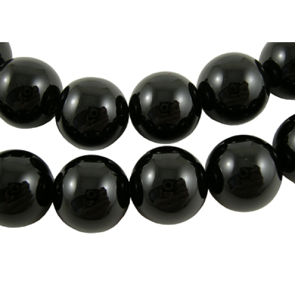 Natural Black Onyx Round Beads Strands