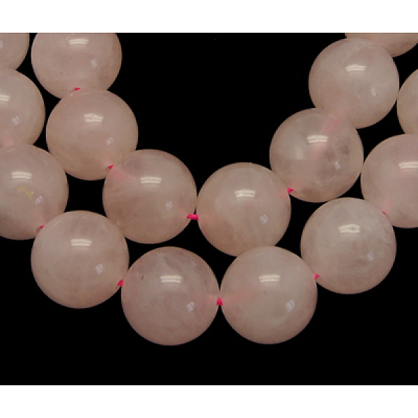 

PandaHall Natural Rose Quartz Beads Strands, Round, 18mm, Hole: 1mm, about 22pcs/Strand, 15 inch~16 inch Rose Quartz Round Pink