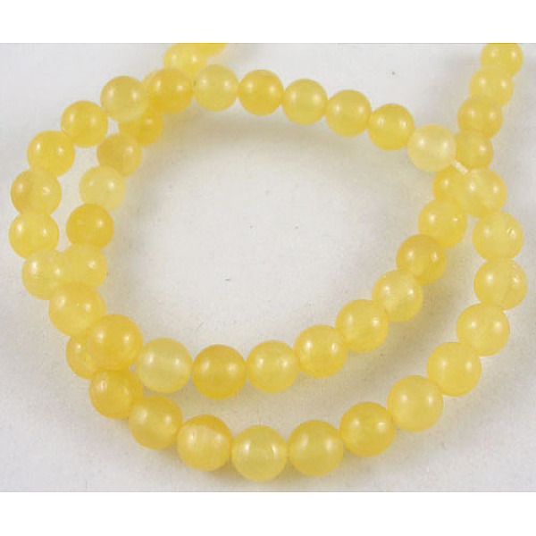 

PandaHall 15 inch~16 inch Natural Gemstone Beads Strands, Round, Yellow Jade, about 6mm in diameter, hole: about 0.8mm Topaz Jade Round...