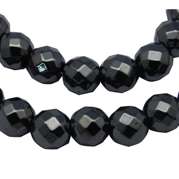 

PandaHall Non-Magnetic Synthetic Hematite Beads Strands, 48 Faceted, Round, Black, about 10mm in diameter, hole:1mm, 40pcs/strand, 16 inch...