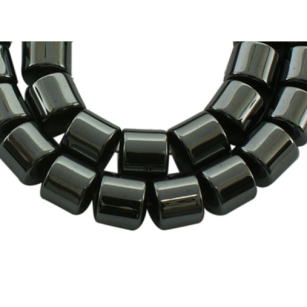 

PandaHall Non-Magnetic Synthetic Hematite Strands, Column, Dark Gray, about 8mm in diameter, 9mm thick, hole: 0.5mm, 51pcs/strand, 16 inch...