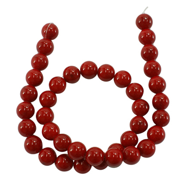 

PandaHall Natural Mashan Jade Beads Strands, Dyed, Dark Red, Round, about 6mm in diameter, hole: 1mm, about 66pcs/strand, 16 inch Mashan...
