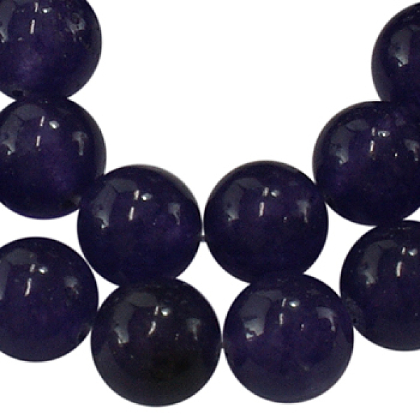 

PandaHall Natural Dyed Jade Beads Strands, Amethyst, Round, about 8mm in diameter, hole: 1mm, about 49pcs/strand, 16 inch White Jade Round..., Purple